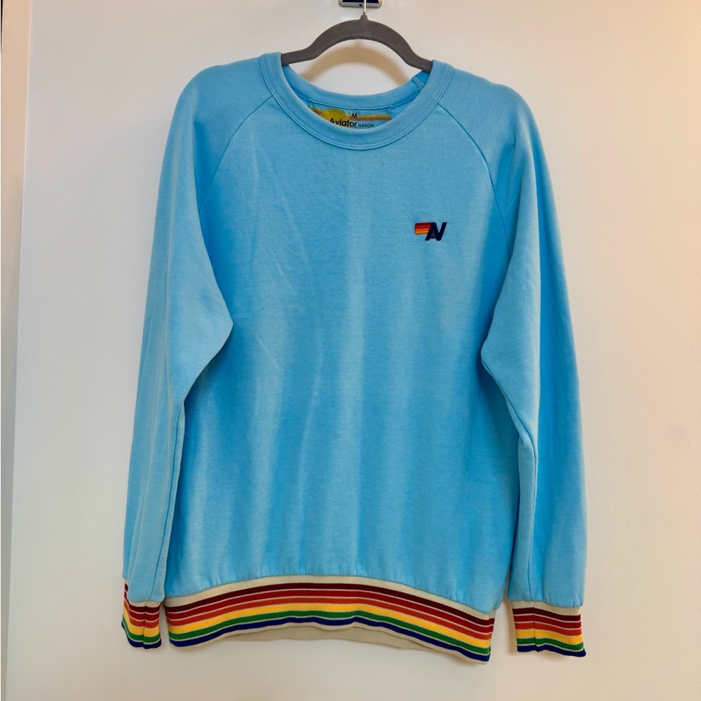 Aviator Nation sweatshirt with Rainbow trim